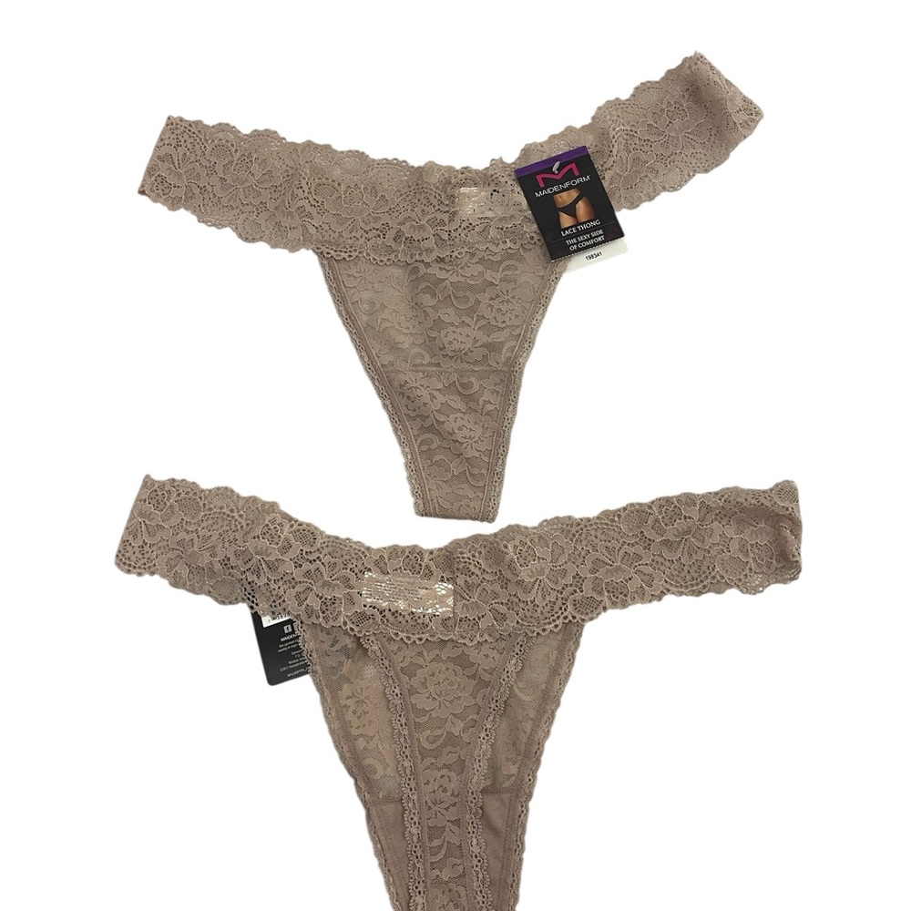 Maidenform Tan Lace Trim Panties Size 2XL/9 - SET OF 2